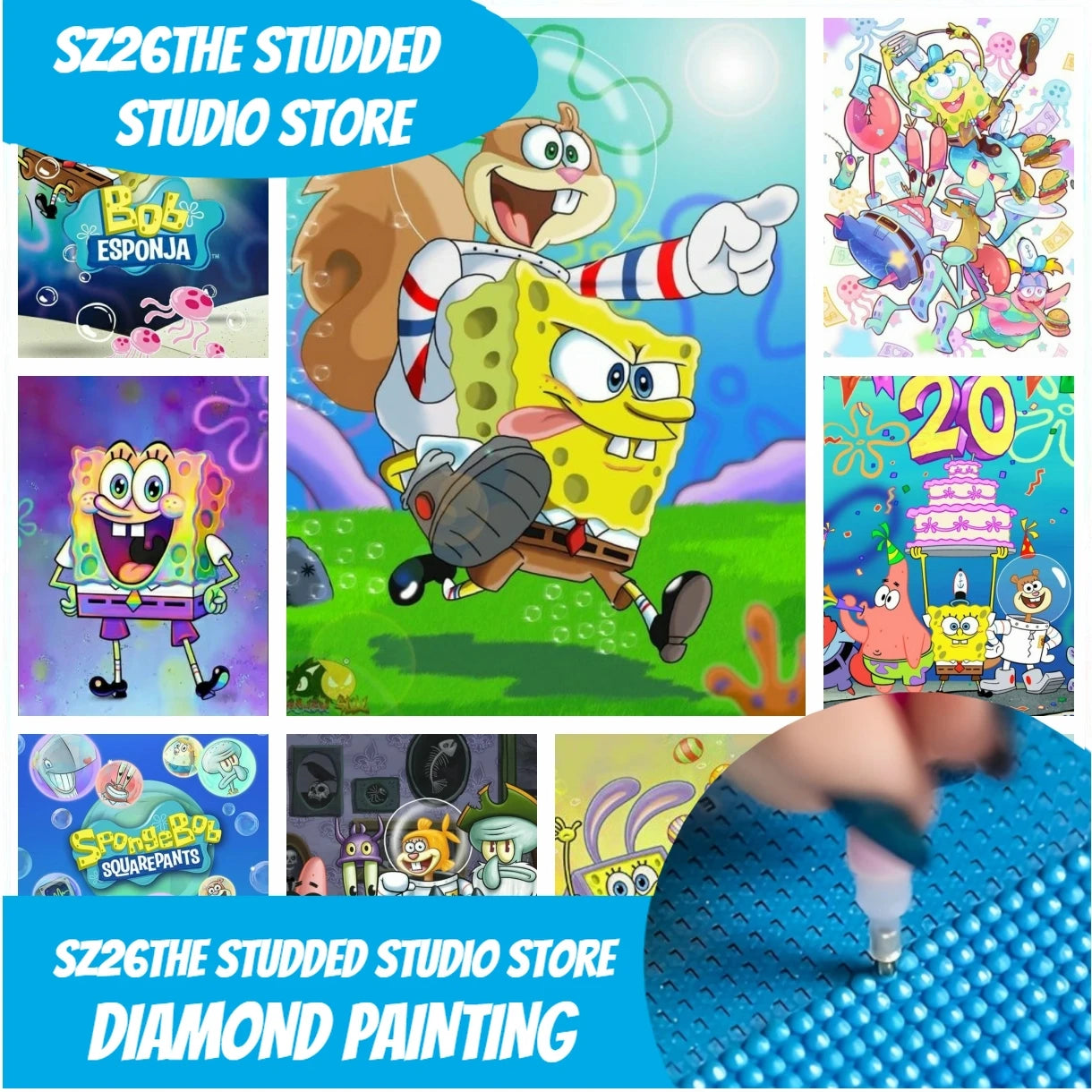 Diamond Painting Bob L'Éponge - Anniversaire