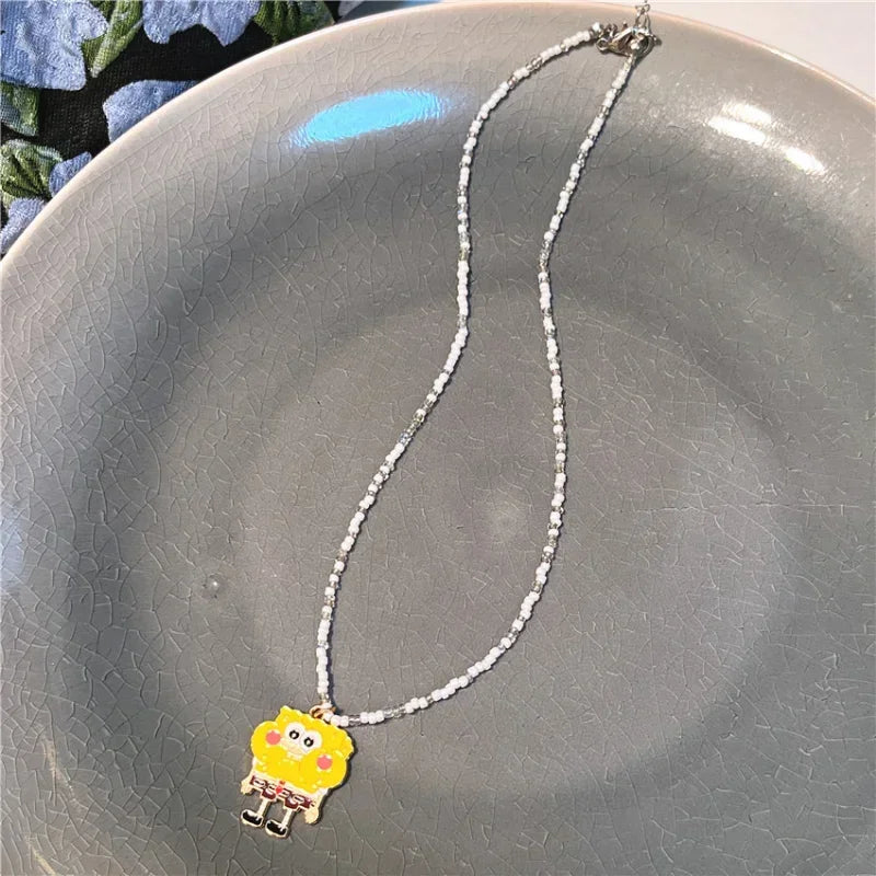 Collier Perles Bob L'Éponge - Style Kawaii