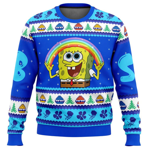 Felpa natalizia SpongeBob - Buone feste (blu notte)