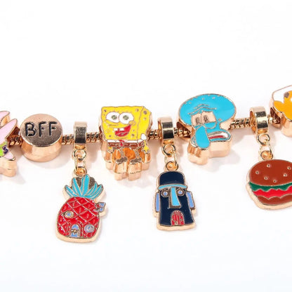 Bracelet Gourmette Bob L'Éponge - Charms Dorés