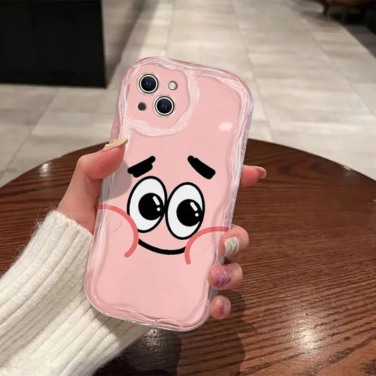 Coque iPhone Patrick l'Étoile : rose, visage mignon