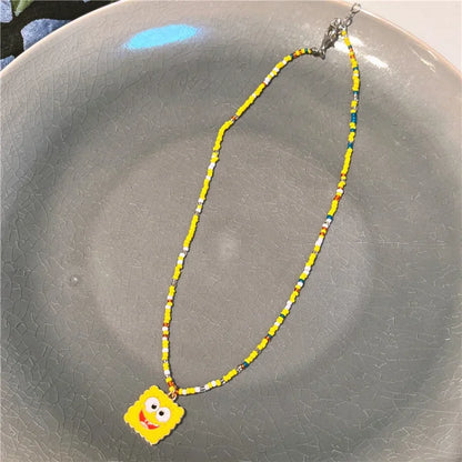 Collier Perles Bob L'Éponge - Style Kawaii
