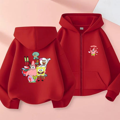 Gilet Zippé Enfant Bob L'Éponge - Noir (Style Streetwear)