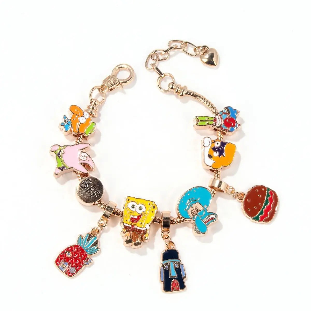 Bracelet Gourmette Bob L'Éponge - Charms Dorés