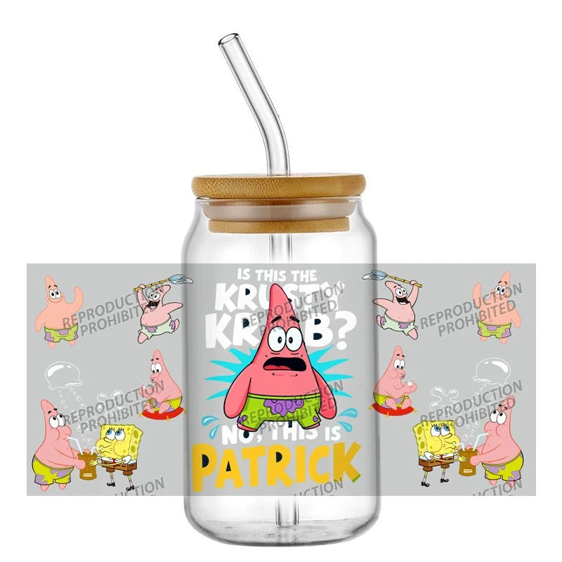 Verre Bob L'Éponge - Style Canette avec Paille