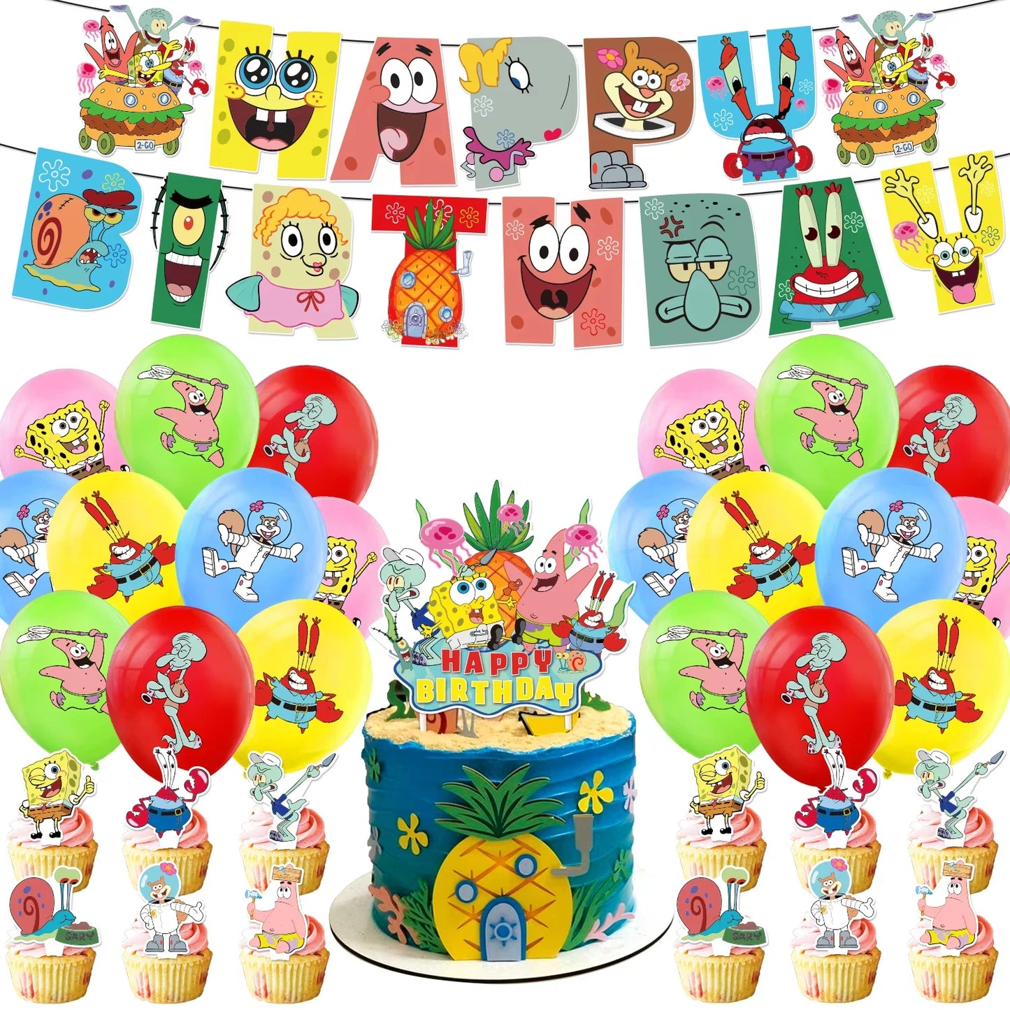 Ballons Bob L'Éponge - Set Multi-Couleurs