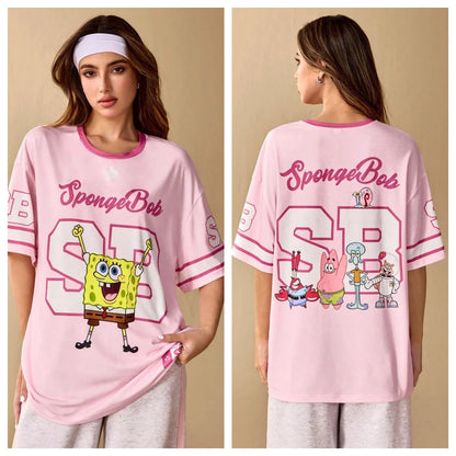 T-Shirt Bob L'Éponge - Maillot Oversize Rose