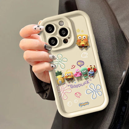 Coque Bob l'Éponge - Modèle Famille 3D Beige
