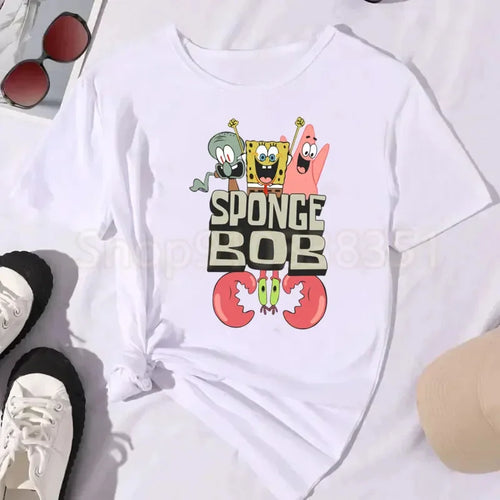 T-shirt bianca di SpongeBob - Logo streetwear (Graffiti)