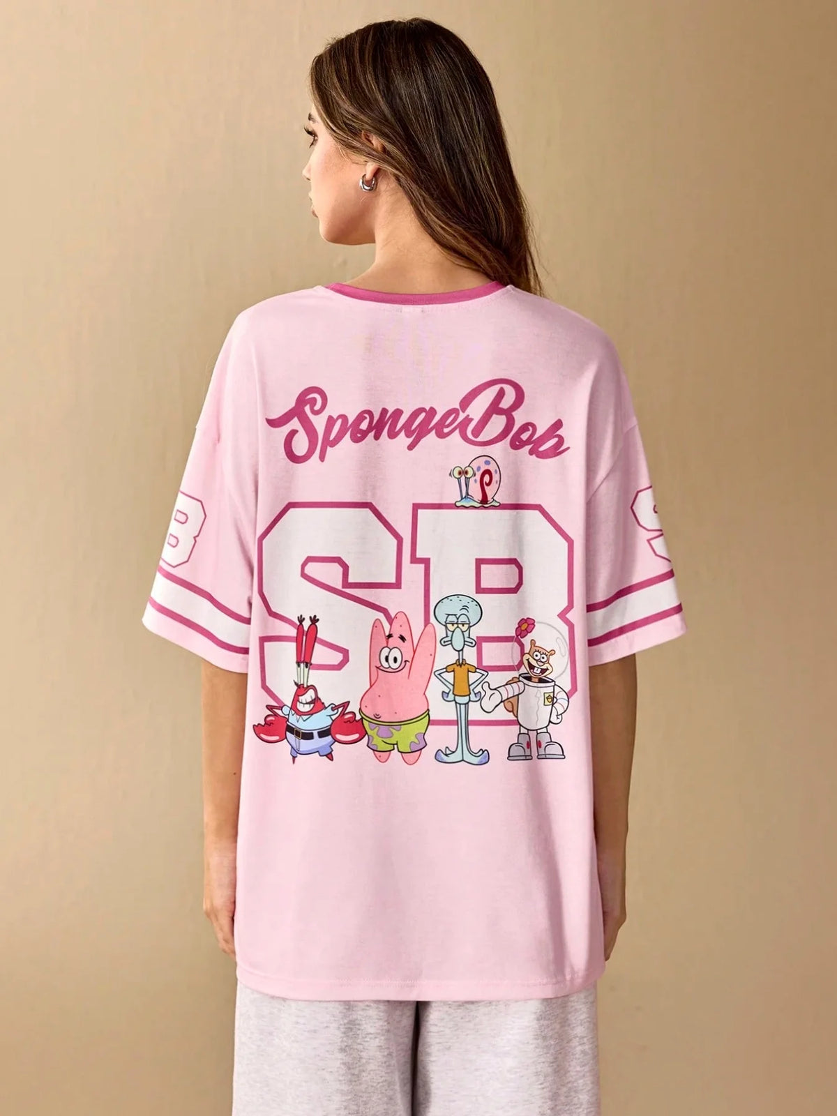 T-Shirt Bob L'Éponge - Maillot Oversize Rose