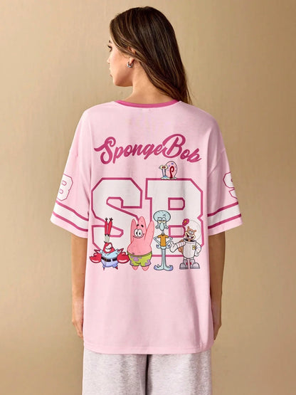 T-Shirt Bob L'Éponge - Maillot Oversize Rose