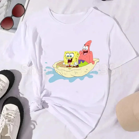 T-shirt bianca di SpongeBob - Pisolino e relax
