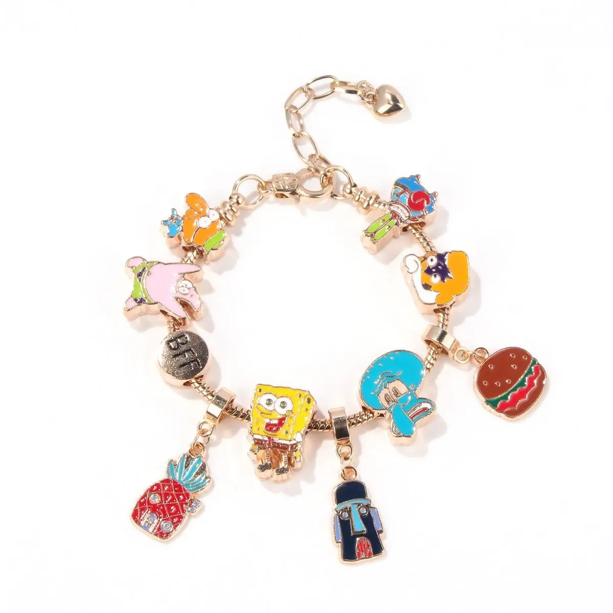 Bracelet Gourmette Bob L'Éponge - Charms Dorés