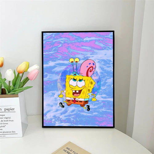 Poster Bob l'Éponge : Gary et bulles roses