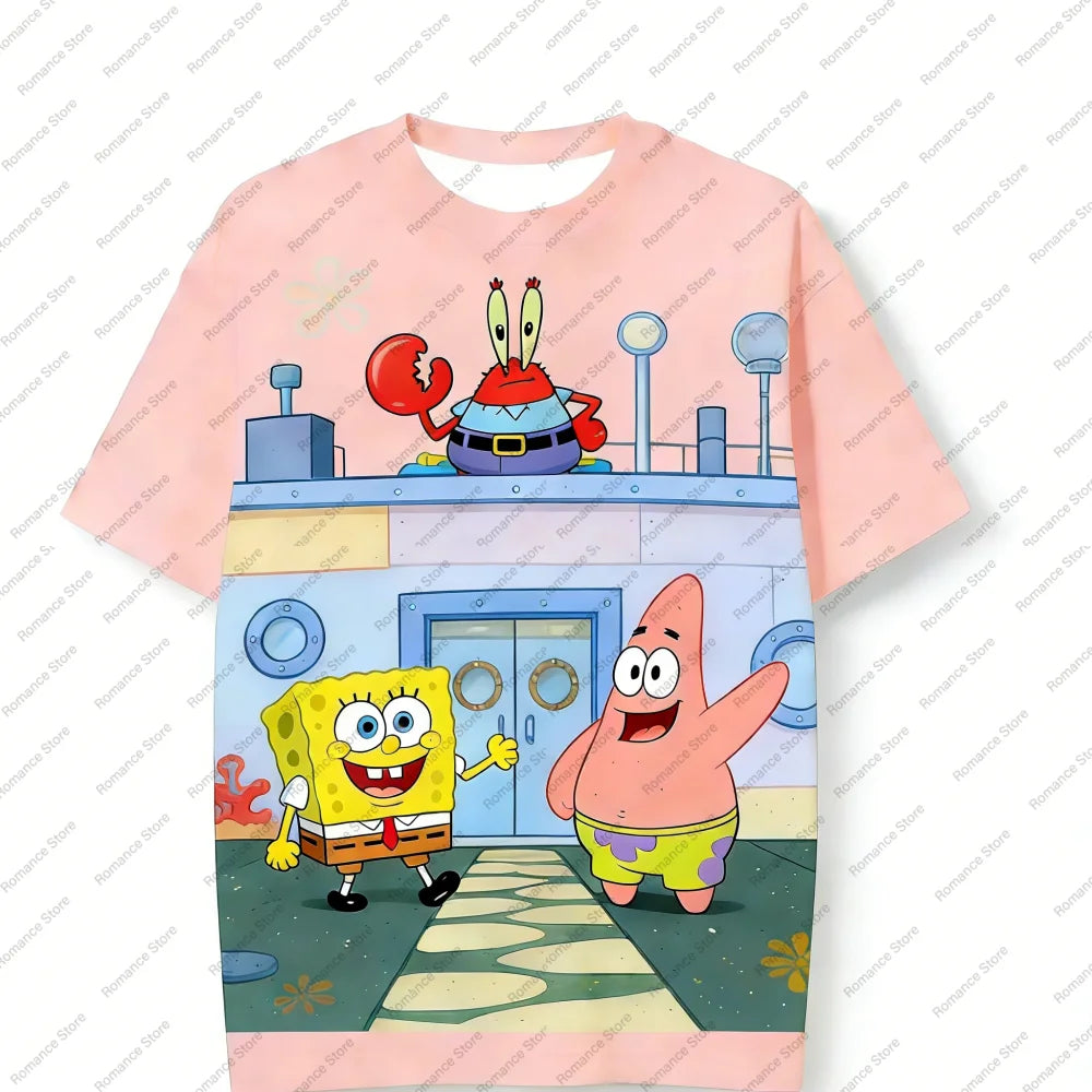 Maglietta 3D di SpongeBob - Davanti al Krusty Krab