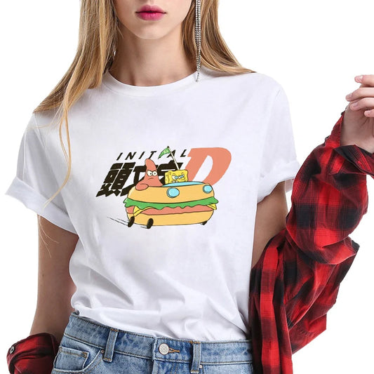 T-shirt SpongeBob - SpongeBob e hamburger al contrario