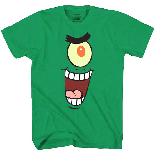 T-shirt da uomo SpongeBob - Volto di Plankton (verde)